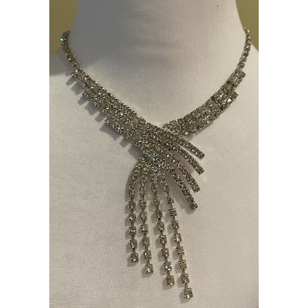 Rhinestone Necklace Y2K prom wedding graduation sparkly